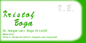 kristof boga business card
