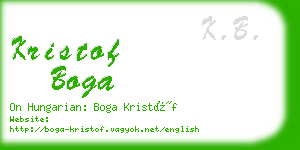 kristof boga business card